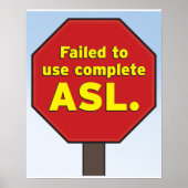 ASL Stop-teken voor leraren Poster (Voorkant)