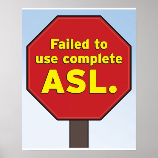 ASL Stop-teken voor leraren Poster (Voorkant)