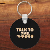 ASL Talk to Hands American Sign Language Sleutelhanger (Achterkant)