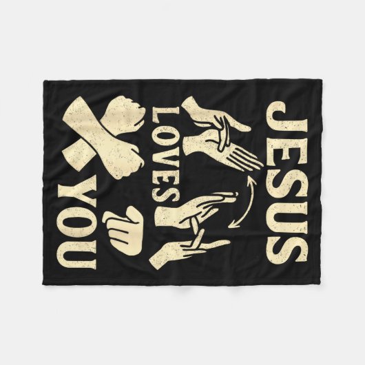 Asl Teacher American Sign Language Christian Jesus Fleece Deken (Voorkant (Horizontaal))