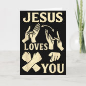 Asl Teacher American Sign Language Christian Jesus Kaart (Voorkant)