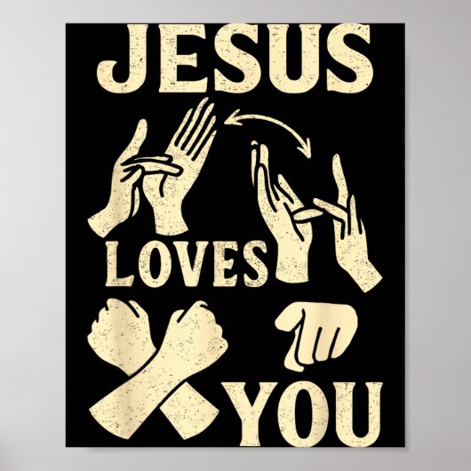 Asl Teacher American Sign Language Christian Jesus Poster (Voorkant)