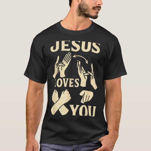 Asl Teacher American Sign Language Christian Jesus T-shirt (Voorkant)