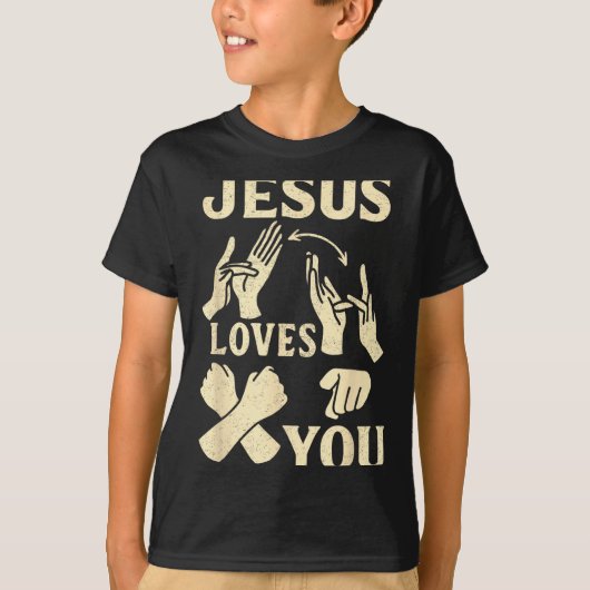 Asl Teacher American Sign Language Christian Jesus T-shirt (Voorkant)
