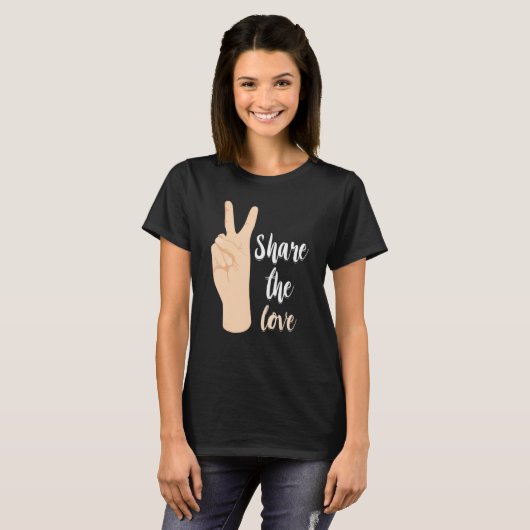 ASL Teacher Share The Love Sign Language Hand Sign T-shirt (Voorkant volledig)