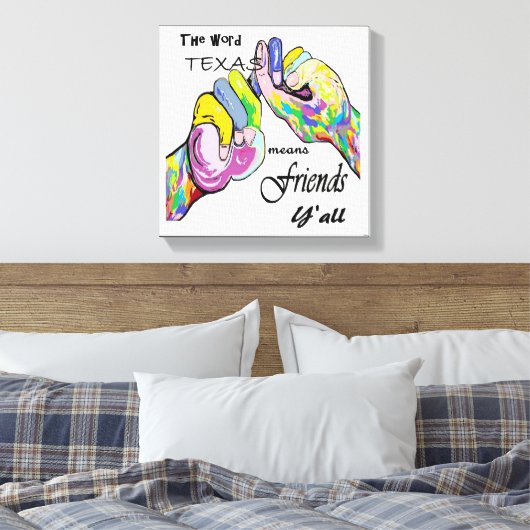ASL Texas Means Friend Canvas Afdruk (Insitu (Slaapkamer))