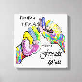 ASL Texas Means Friend Canvas Afdruk (Voorkant)