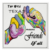 ASL Texas Means Friend Poster (Voorkant)