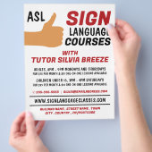 ASL Thumbs-up Gesture Sign Language Course Advert Flyer (Hand)