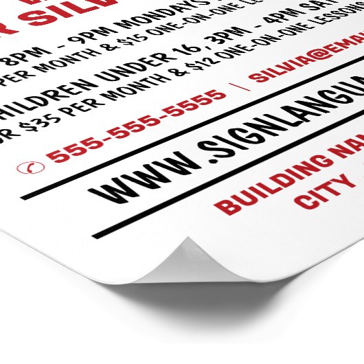 ASL Thumbs-up Gesture Sign Language Course Advert Poster (Hoek)