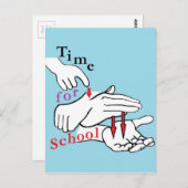 ASL-tijd voor school Briefkaart (Voorkant / Achterkant)