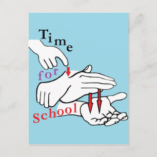 ASL-tijd voor school Briefkaart