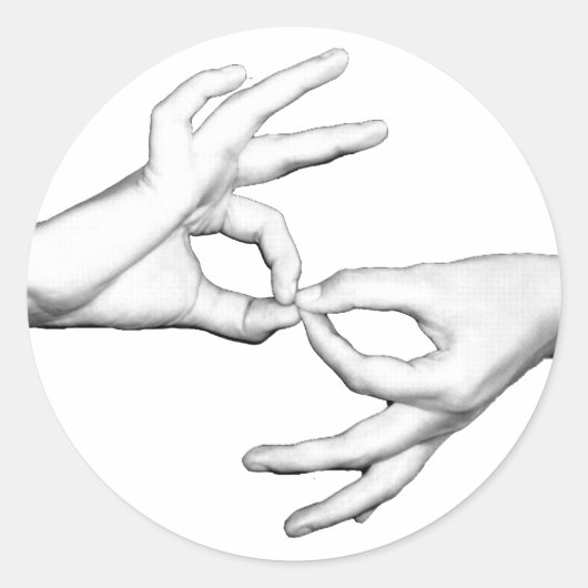 ASL-tolk Ronde Sticker (Voorkant)