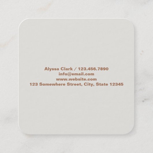 ASL-tolk Vierkante Visitekaartje (Achterkant)