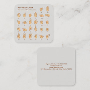 ASL-tolk Vierkante Visitekaartje