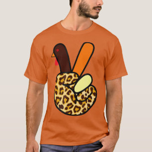 ASL Turkey Hand Peace Sign Thanksgiving Pe. T-shirt