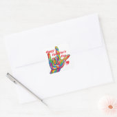 ASL Valentijnsdag Ik hou van je Vierkante Sticker (Envelop)