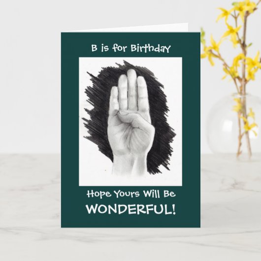 ASL VERJAARDAG KAART (Gele Bloem)