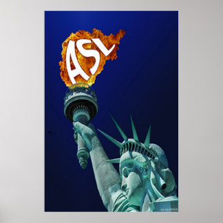 ASL verlicht doven (24 x 36 inch) Poster