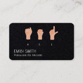 ASL Vertaler Tolk Visitekaartje (Voorkant)