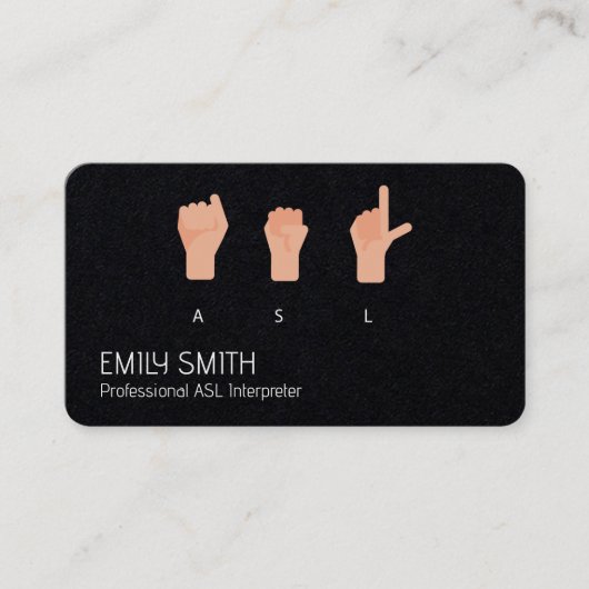 ASL Vertaler Tolk Visitekaartje (Voorkant)