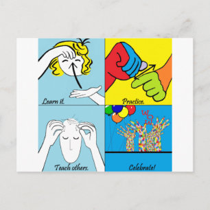 ASL Vier Stappen aan Succes Briefkaart