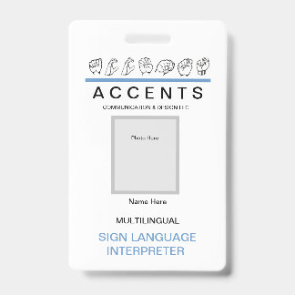 ASL Vingerspelling Professioneel ID-badge Badge