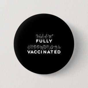 ASL volledig gevaccineerde handgebarentaal Ronde Button 5,7 Cm