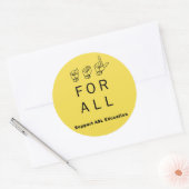 ASL voor iedereen - Ondersteun ASL Education Stick Ronde Sticker (Envelop)