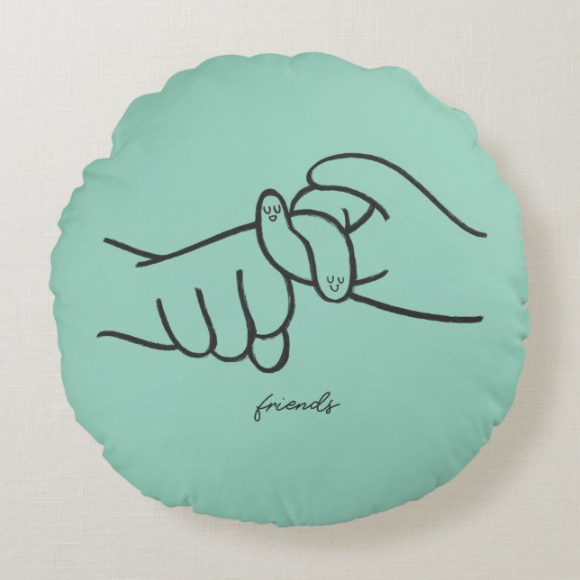 ASL Vrienden Rond Worp Kussen – Gebarentaal (Voorkant)