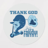 ASL vrijdag ontwerp - Godzijdank is het Vrijdag! Labels (Design 2)
