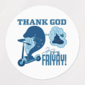 ASL vrijdag ontwerp - Godzijdank is het Vrijdag! Labels (Design 1)