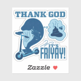 ASL vrijdag ontwerp - Godzijdank is het vrijdag!  Sticker