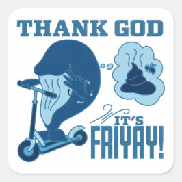 ASL vrijdag ontwerp - Godzijdank is het vrijdag!  Vierkante Sticker