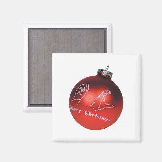 ASL Vrolijke Kerstmagneet Magneet (Voorkant / Achterkant)