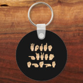 ASL Woorden krijgen vorm Amerikaanse Gebarentaal 1 Sleutelhanger (Voorkant)