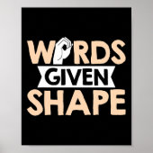 ASL Words gegeven vorm American Sign Language Poster (Voorkant)