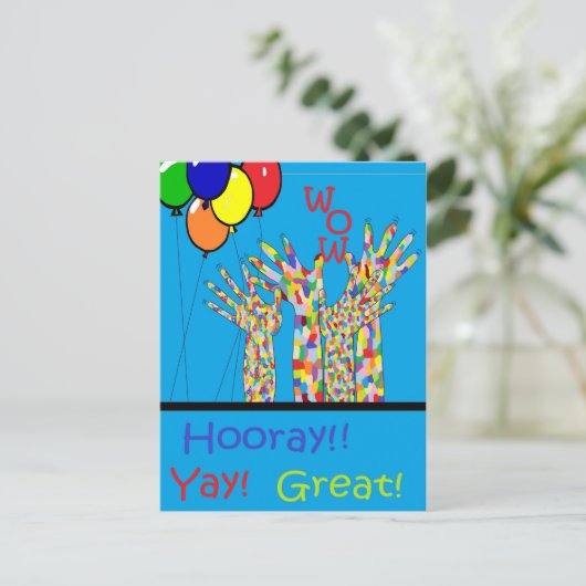 ASL Yay Briefkaart (Staand voorkant)