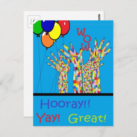 ASL Yay Briefkaart (Voorkant / Achterkant)