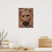 Aslan Lion Carved Stone relief St. Augustine foto Poster (Keuken)
