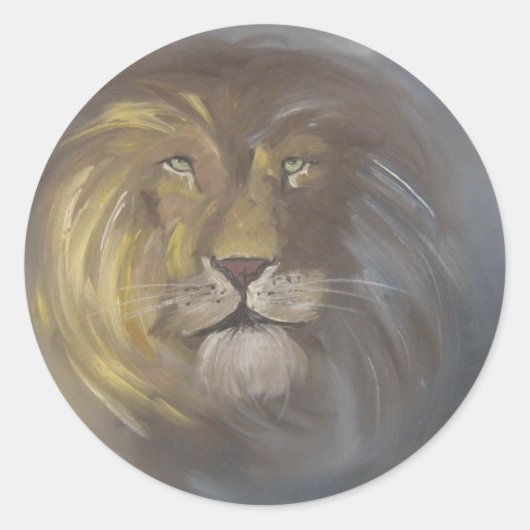 Aslan - Lion Ronde Sticker (Voorkant)