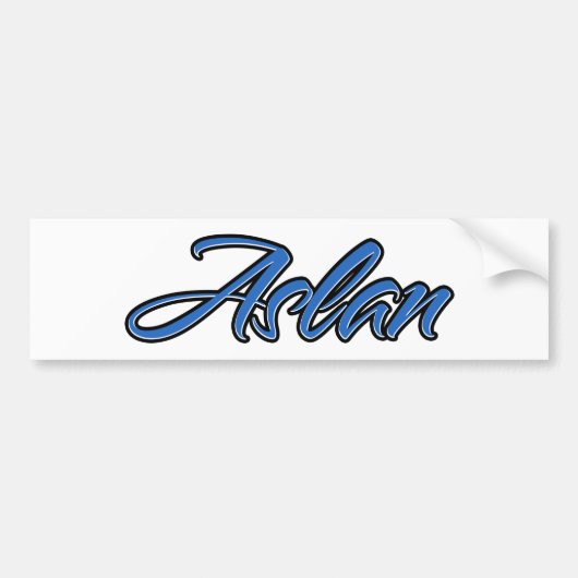 Aslan Name blue Aufkleber Sticker Autoaufkleber (Voorkant)