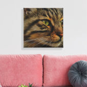 Aslan The Long Hazard Tabby Cat Canvas Afdruk (Insitu (Woonkamer))