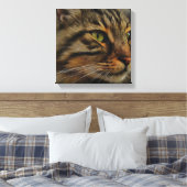 Aslan The Long Hazard Tabby Cat Canvas Afdruk (Insitu (Slaapkamer))