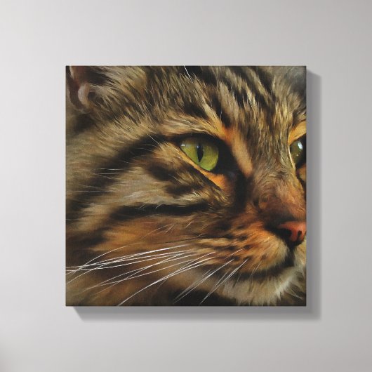 Aslan The Long Hazard Tabby Cat Canvas Afdruk (Voorkant)