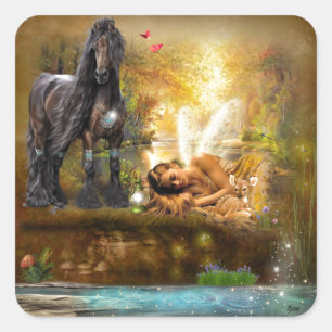 Aslapen om te dromen vierkante sticker