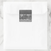 Aslapen onder de sterren vierkante sticker (Tas)