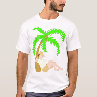 Aslapen onder een palmboom t-shirt