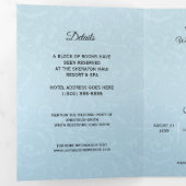 Aslijn Elegant Blauw Drievoudig Huwelijksprogramma Drieluik Uitnodiging (Binnenzijde eerst)