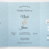 Aslijn Elegant Blauw Drievoudig Huwelijksprogramma Drieluik Uitnodiging (Binnenkant midden)